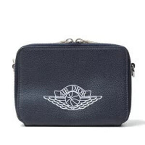 Dior Christian Shoulder Zipped  Leather Bag Air Blue Navy